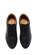 Erkek Siyah Bağcıklı Deri Casual Sneaker | Derimod Erkek Siyah Bağcıklı Deri Casual Sneaker | Derimod