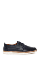 Men's Navy Blue Leather Casual Shoes | Derimod Men's Navy Blue Leather Casual Shoes | Derimod