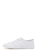 Erkek Beyaz Bağcıklı Deri Sneaker | Derimod Erkek Beyaz Bağcıklı Deri Sneaker | Derimod
