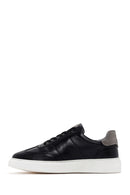 Erkek Siyah Bağcıklı Deri Sneaker | Derimod Erkek Siyah Bağcıklı Deri Sneaker | Derimod