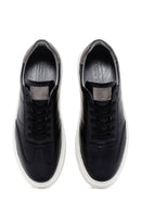 Erkek Siyah Bağcıklı Deri Sneaker | Derimod Erkek Siyah Bağcıklı Deri Sneaker | Derimod