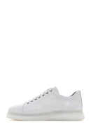 Erkek Beyaz Kalın Tabanlı Bağcıklı Deri Sneaker | Derimod Erkek Beyaz Kalın Tabanlı Bağcıklı Deri Sneaker | Derimod