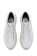 Erkek Beyaz Kalın Tabanlı Bağcıklı Deri Sneaker | Derimod Erkek Beyaz Kalın Tabanlı Bağcıklı Deri Sneaker | Derimod