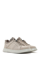 Men's Beige Lace-Up Nubuck Leather Sneaker | Derimod Men's Beige Lace-Up Nubuck Leather Sneaker | Derimod