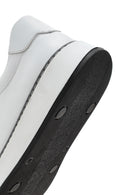 Men's White Lace-up Leather Sneaker | Derimod Men's White Lace-up Leather Sneaker | Derimod