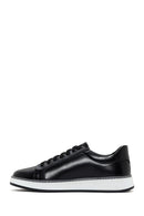 Erkek Siyah Bağcıklı Deri Sneaker | Derimod Erkek Siyah Bağcıklı Deri Sneaker | Derimod