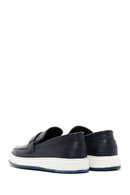 Men's Navy Blue Leather Casual Loafer | Derimod Men's Navy Blue Leather Casual Loafer | Derimod