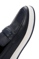 Men's Navy Blue Leather Casual Loafer | Derimod Men's Navy Blue Leather Casual Loafer | Derimod