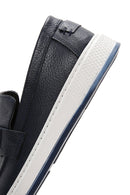 Men's Navy Blue Leather Casual Loafer | Derimod Men's Navy Blue Leather Casual Loafer | Derimod