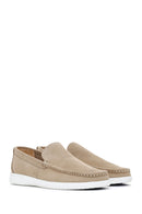 Men's Beige Nubuck Leather Loafer | Derimod Men's Beige Nubuck Leather Loafer | Derimod