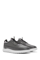 Erkek Gri Bağcıklı Deri Casual Sneaker | Derimod Erkek Gri Bağcıklı Deri Casual Sneaker | Derimod