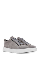 Erkek Gri Bağcıklı Süet Deri Sneaker | Derimod Erkek Gri Bağcıklı Süet Deri Sneaker | Derimod
