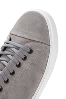Erkek Gri Bağcıklı Süet Deri Sneaker | Derimod Erkek Gri Bağcıklı Süet Deri Sneaker | Derimod