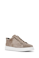 Erkek Vizon Bağcıklı Süet Deri Sneaker | Derimod Erkek Vizon Bağcıklı Süet Deri Sneaker | Derimod