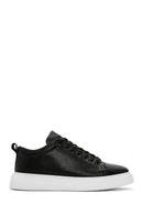 Erkek Siyah Bağcıklı Kalın Tabanlı Deri Sneaker | Derimod Erkek Siyah Bağcıklı Kalın Tabanlı Deri Sneaker | Derimod