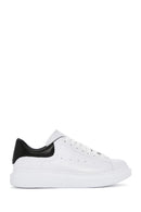 Erkek Beyaz Bağcıklı Kalın Tabanlı Deri Sneaker | Derimod Erkek Beyaz Bağcıklı Kalın Tabanlı Deri Sneaker | Derimod