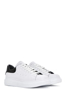 Erkek Beyaz Bağcıklı Kalın Tabanlı Deri Sneaker | Derimod Erkek Beyaz Bağcıklı Kalın Tabanlı Deri Sneaker | Derimod