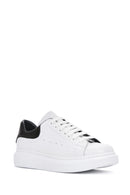 Erkek Beyaz Bağcıklı Kalın Tabanlı Deri Sneaker | Derimod Erkek Beyaz Bağcıklı Kalın Tabanlı Deri Sneaker | Derimod