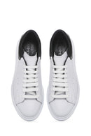Erkek Beyaz Bağcıklı Kalın Tabanlı Deri Sneaker | Derimod Erkek Beyaz Bağcıklı Kalın Tabanlı Deri Sneaker | Derimod