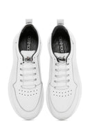 Erkek Beyaz Bağcıklı Deri Sneaker | Derimod Erkek Beyaz Bağcıklı Deri Sneaker | Derimod