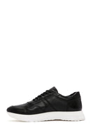 Erkek Siyah Bağcıklı Kalın Tabanlı Deri Sneaker | Derimod Erkek Siyah Bağcıklı Kalın Tabanlı Deri Sneaker | Derimod
