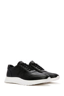 Erkek Siyah Bağcıklı Kalın Tabanlı Deri Sneaker | Derimod Erkek Siyah Bağcıklı Kalın Tabanlı Deri Sneaker | Derimod