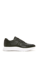 Men's Khaki Lace-up Thick-Sole Leather Sneaker | Derimod Men's Khaki Lace-up Thick-Sole Leather Sneaker | Derimod