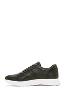 Men's Khaki Lace-up Thick-Sole Leather Sneaker | Derimod Men's Khaki Lace-up Thick-Sole Leather Sneaker | Derimod