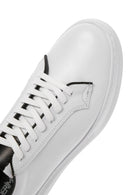Men's White Lace-Up Leather Sneaker | Derimod Men's White Lace-Up Leather Sneaker | Derimod