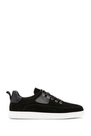 Erkek Siyah Bağcıklı Süet Deri Sneaker | Derimod Erkek Siyah Bağcıklı Süet Deri Sneaker | Derimod