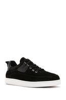 Erkek Siyah Bağcıklı Süet Deri Sneaker | Derimod Erkek Siyah Bağcıklı Süet Deri Sneaker | Derimod