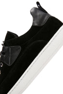 Erkek Siyah Bağcıklı Süet Deri Sneaker | Derimod Erkek Siyah Bağcıklı Süet Deri Sneaker | Derimod