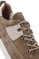 Erkek Vizon Bağcıklı Süet Deri Sneaker | Derimod Erkek Vizon Bağcıklı Süet Deri Sneaker | Derimod