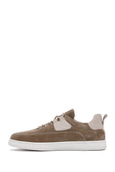 Erkek Vizon Bağcıklı Süet Deri Sneaker | Derimod Erkek Vizon Bağcıklı Süet Deri Sneaker | Derimod