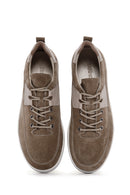 Erkek Vizon Bağcıklı Süet Deri Sneaker | Derimod Erkek Vizon Bağcıklı Süet Deri Sneaker | Derimod
