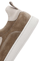 Erkek Vizon Bağcıklı Süet Deri Sneaker | Derimod Erkek Vizon Bağcıklı Süet Deri Sneaker | Derimod