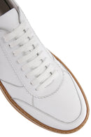 Erkek Beyaz Bağcıklı Deri Sneaker | Derimod Erkek Beyaz Bağcıklı Deri Sneaker | Derimod