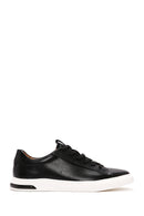 Erkek Siyah Bağcıklı Deri Sneaker | Derimod Erkek Siyah Bağcıklı Deri Sneaker | Derimod