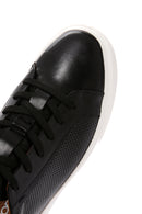 Erkek Siyah Bağcıklı Deri Sneaker | Derimod Erkek Siyah Bağcıklı Deri Sneaker | Derimod