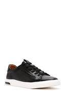 Erkek Siyah Bağcıklı Deri Sneaker | Derimod Erkek Siyah Bağcıklı Deri Sneaker | Derimod