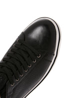 Erkek Siyah Bağcıklı Deri Sneaker | Derimod Erkek Siyah Bağcıklı Deri Sneaker | Derimod