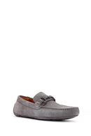 Erkek Gri Süet Deri Casual Loafer | Derimod Erkek Gri Süet Deri Casual Loafer | Derimod