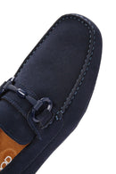 Men's Navy Blue Suede Leather Casual Loafer | Derimod Men's Navy Blue Suede Leather Casual Loafer | Derimod