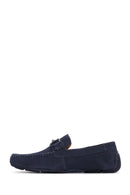 Men's Navy Blue Suede Leather Casual Loafer | Derimod Men's Navy Blue Suede Leather Casual Loafer | Derimod