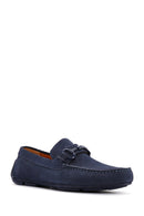 Men's Navy Blue Suede Leather Casual Loafer | Derimod Men's Navy Blue Suede Leather Casual Loafer | Derimod