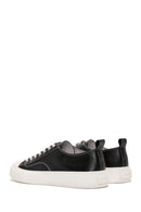 Erkek Siyah Bağcıklı Deri Sneaker | Derimod Erkek Siyah Bağcıklı Deri Sneaker | Derimod