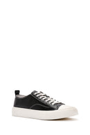 Erkek Siyah Bağcıklı Deri Sneaker | Derimod Erkek Siyah Bağcıklı Deri Sneaker | Derimod