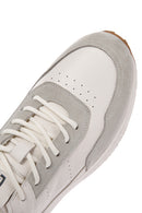 Men's White Lace-up Thick-Sole Leather Casual Sneaker | Derimod Men's White Lace-up Thick-Sole Leather Casual Sneaker | Derimod