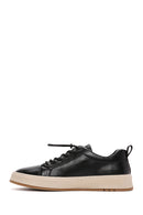 Erkek Siyah Bağcıklı Deri Sneaker | Derimod Erkek Siyah Bağcıklı Deri Sneaker | Derimod