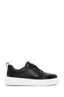 Erkek Siyah Bağcıklı Kalın Tabanlı Deri Sneaker | Derimod Erkek Siyah Bağcıklı Kalın Tabanlı Deri Sneaker | Derimod